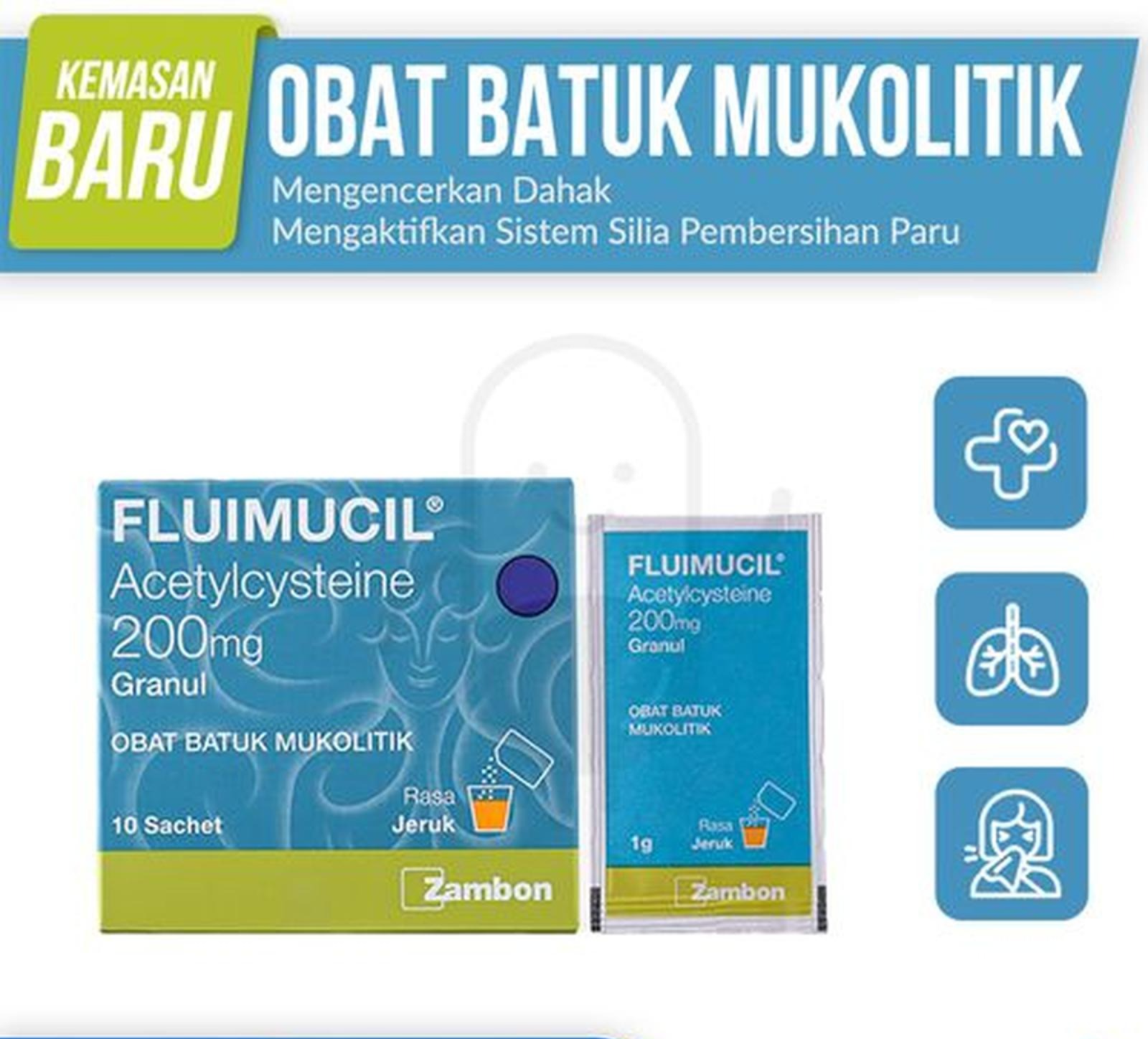 FLUIMUCIL 200 MG SERBUK BOX 30 SACHET