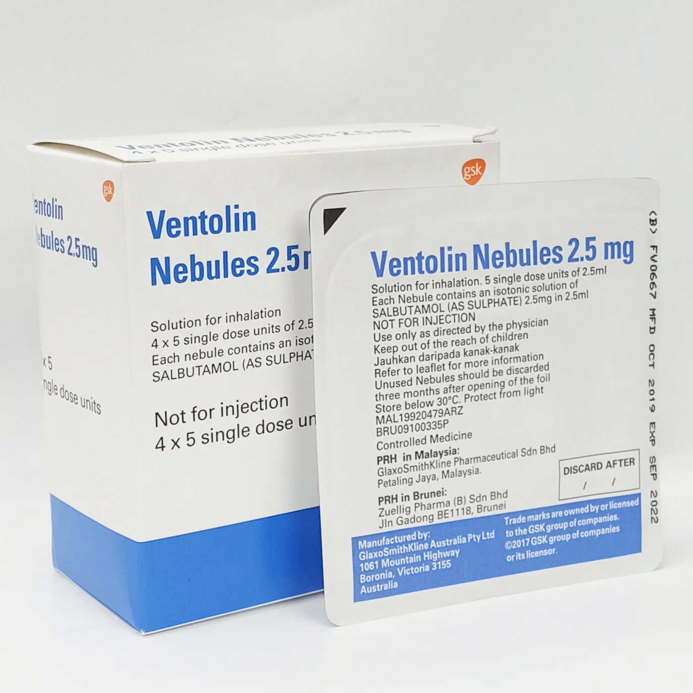 VENTOLIN NEBULES 2.5 ML BOX 20 PCS