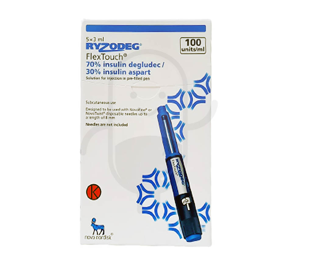 RYZODEG FLEX TOUCH 100 IU/ML INSULIN 3 ML BOX 5 PREFILLED PEN