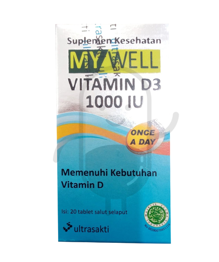 MYWELL VITAMIN D3 1000 IU BOTOL 20 TABLET
