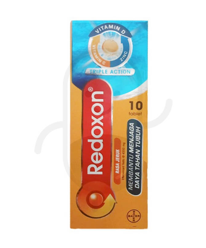 REDOXON TRIPLE ACTION RASA JERUK TUBE 10 TABLET EFFERVESCENT