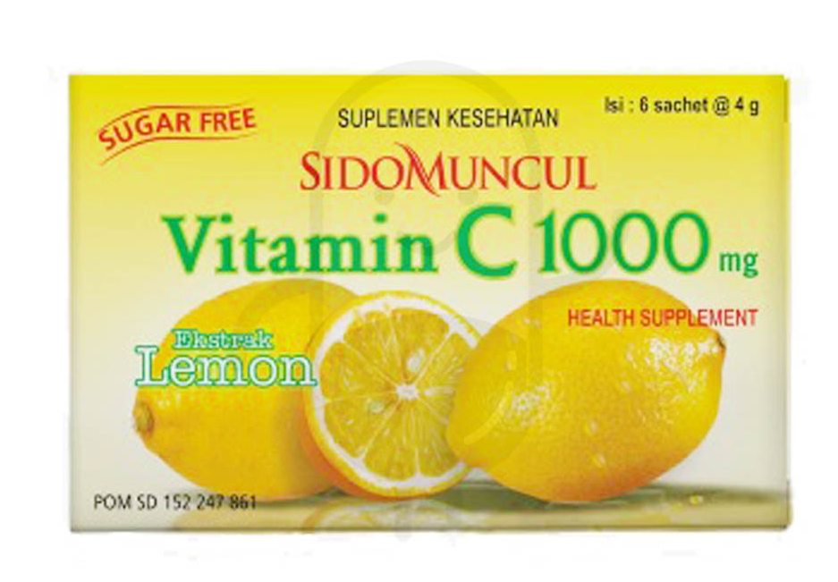 SIDOMUNCUL 1000 MG RASA LEMON 4 GRAM BOX 6 SACHET