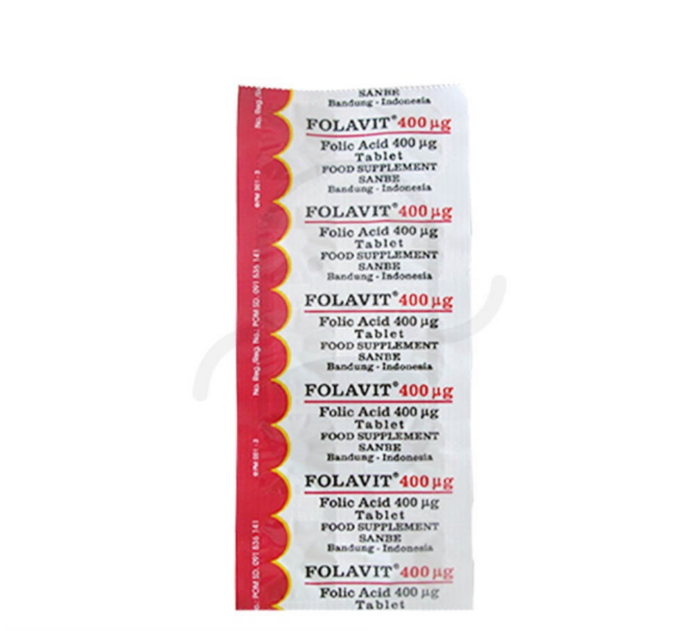 FOLAVIT 400 MCG STRIP 10 TABLET