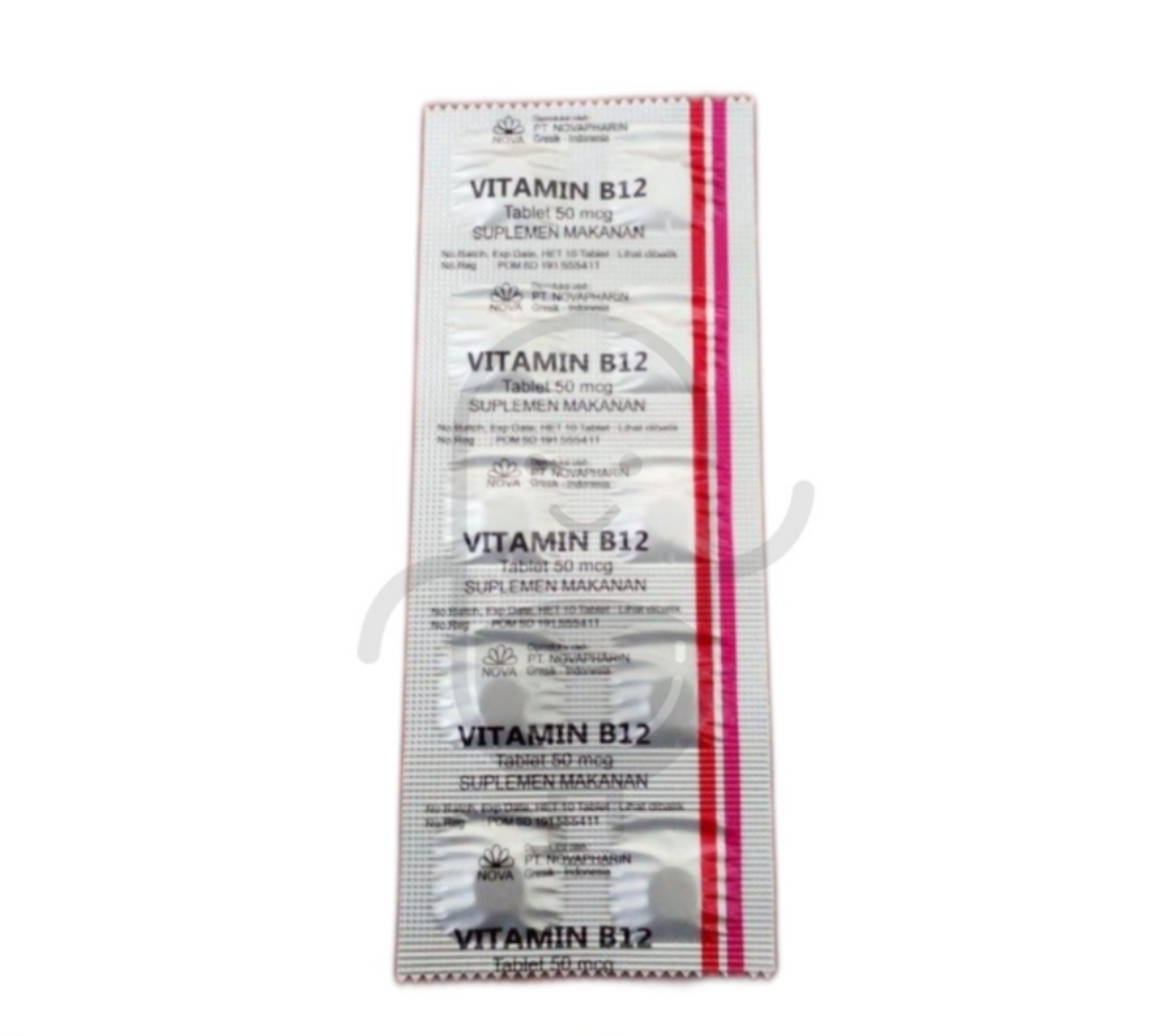 VITAMIN B12 NOVAPHARIN 50 MCG STRIP 10 TABLET