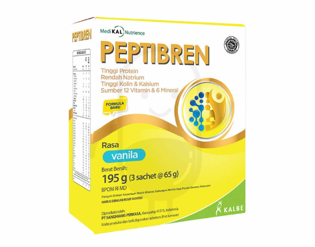 PEPTIBREN RASA VANILA 65 GRAM BOX 3 SACHET (195 GRAM)