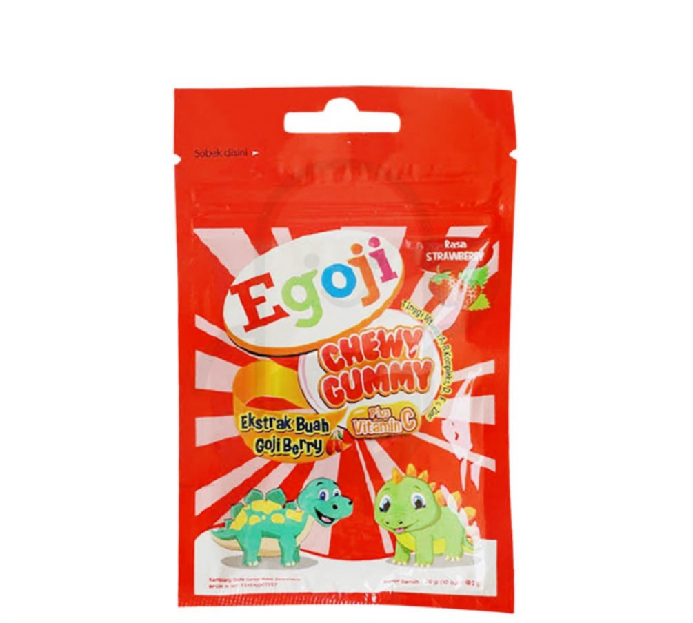 EGOJI CHEWY GUMMY RASA STRAWBERRY 20 GRAM SACHET