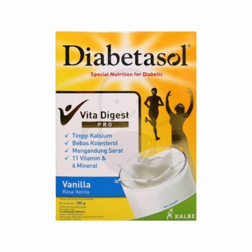 DIABETASOL SUSU RASA VANILA 180 GRAM BOX