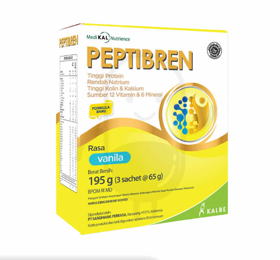 PEPTIBREN RASA VANILA 65 GRAM BOX 3 SACHET (195 GRAM)