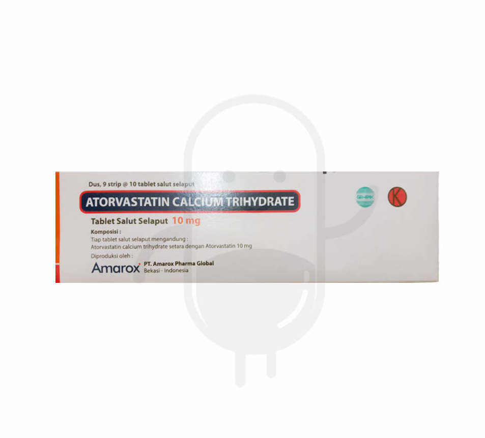 ATORVASTATIN CALCIUM TRIHYDRATE AMAROX 10 MG BOX 90 TABLET