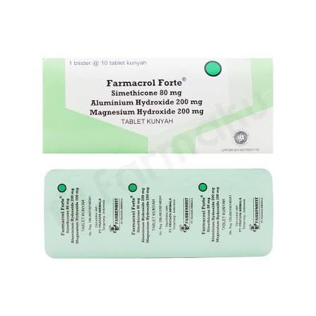 FARMACROL FORTE SIMETHICONE 80 MG STRIP 10 TABLET KUNYAH