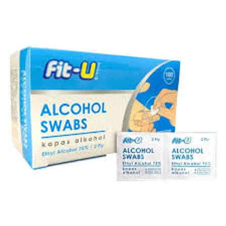 FIT-U KAPAS ALCOHOL SWABS 100 PCS