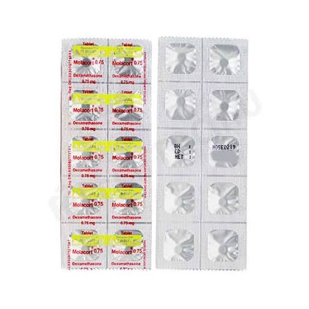 MOLACORT 0.75 MG STRIP 10 TABLET