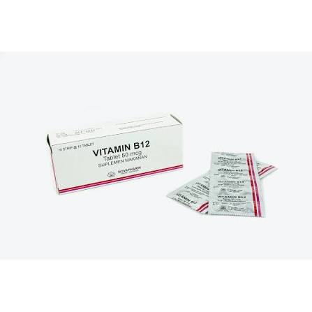 VITAMIN B12 NOVAPHARIN 50 MCG BOX 100 TABLET