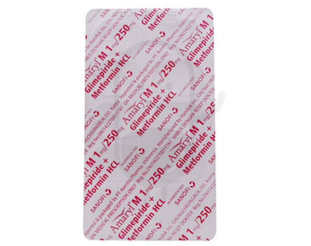 AMARYL M 1 / 250 MG BLISTER 10 TABLET