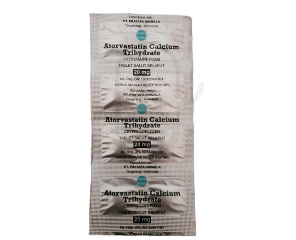 ATORVASTATIN CALCIUM TRIHYDRATE PRATAPA NIRMALA 20 MG STRIP 10 TABLET